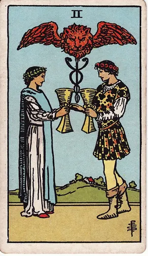 컵 2 타로 카드 (Two of Cups)