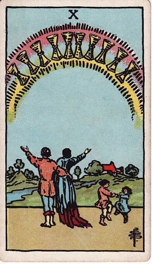 컵 10 타로 카드 (Ten of Cups)