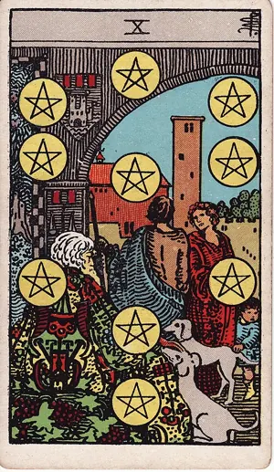 펜타클 10 타로 카드 (Ten of Pentacles)