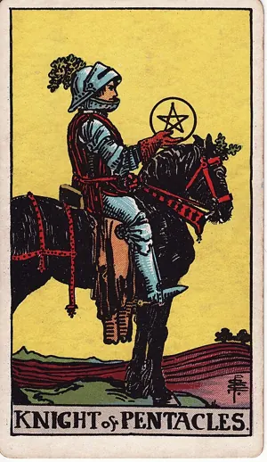 펜타클 나이트 타로 카드 (Knight of Pentacles)