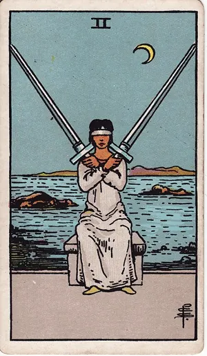 소드 2 타로 카드 (Two of Swords)