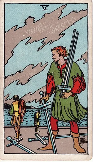 소드 5 타로 카드 (Five of Swords)