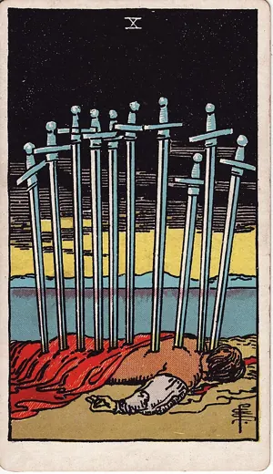 소드 10 타로 카드 (Ten of Swords)