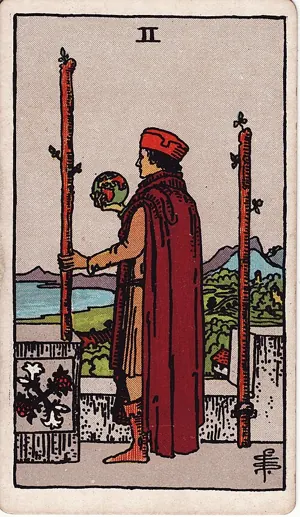 완드 2 타로 카드 (Two of Wands)
