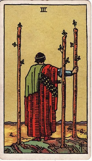 완드 3 타로 카드 (Three of Wands)