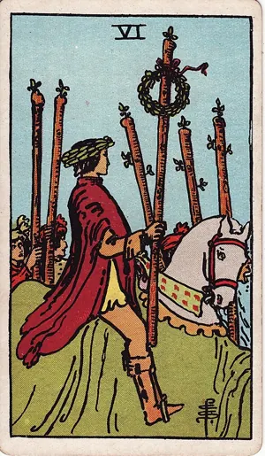 완드 6 타로 카드 (Six of Wands)