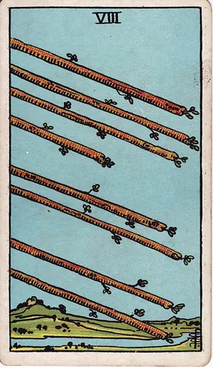 완드 8 타로 카드 (Eight of Wands)