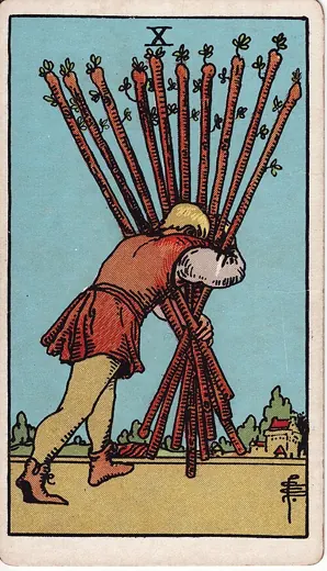 완드 10 타로 카드 (Ten of Wands)